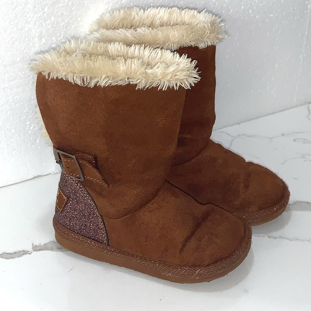 Oshkosh B’Gosh | Little Girls Winter Faux Fur Lined Brown Boots Size 7 toddler